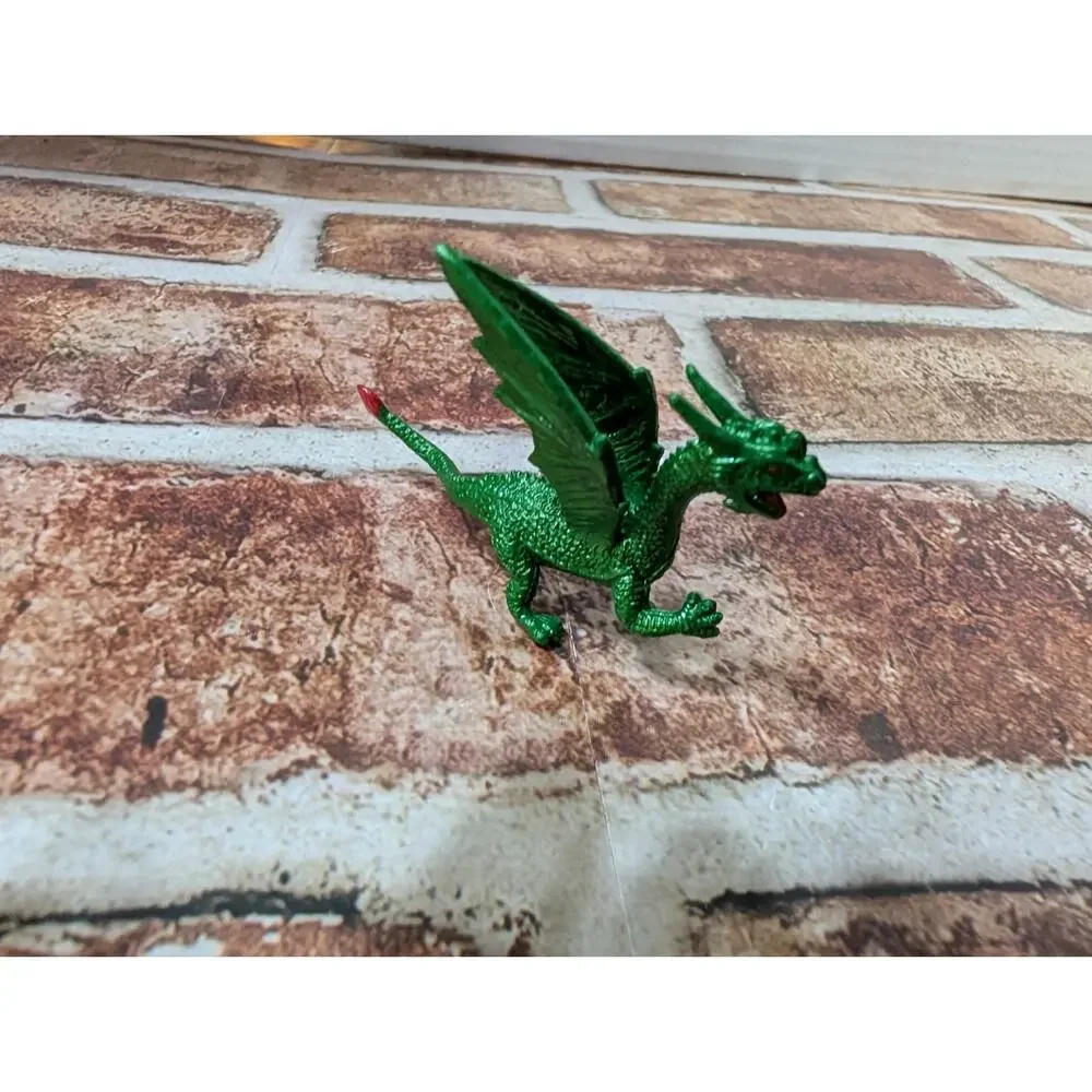 Safari Brand Shiny Green Winged Dragon Toy Collectible Figure Kids Pretend Play
